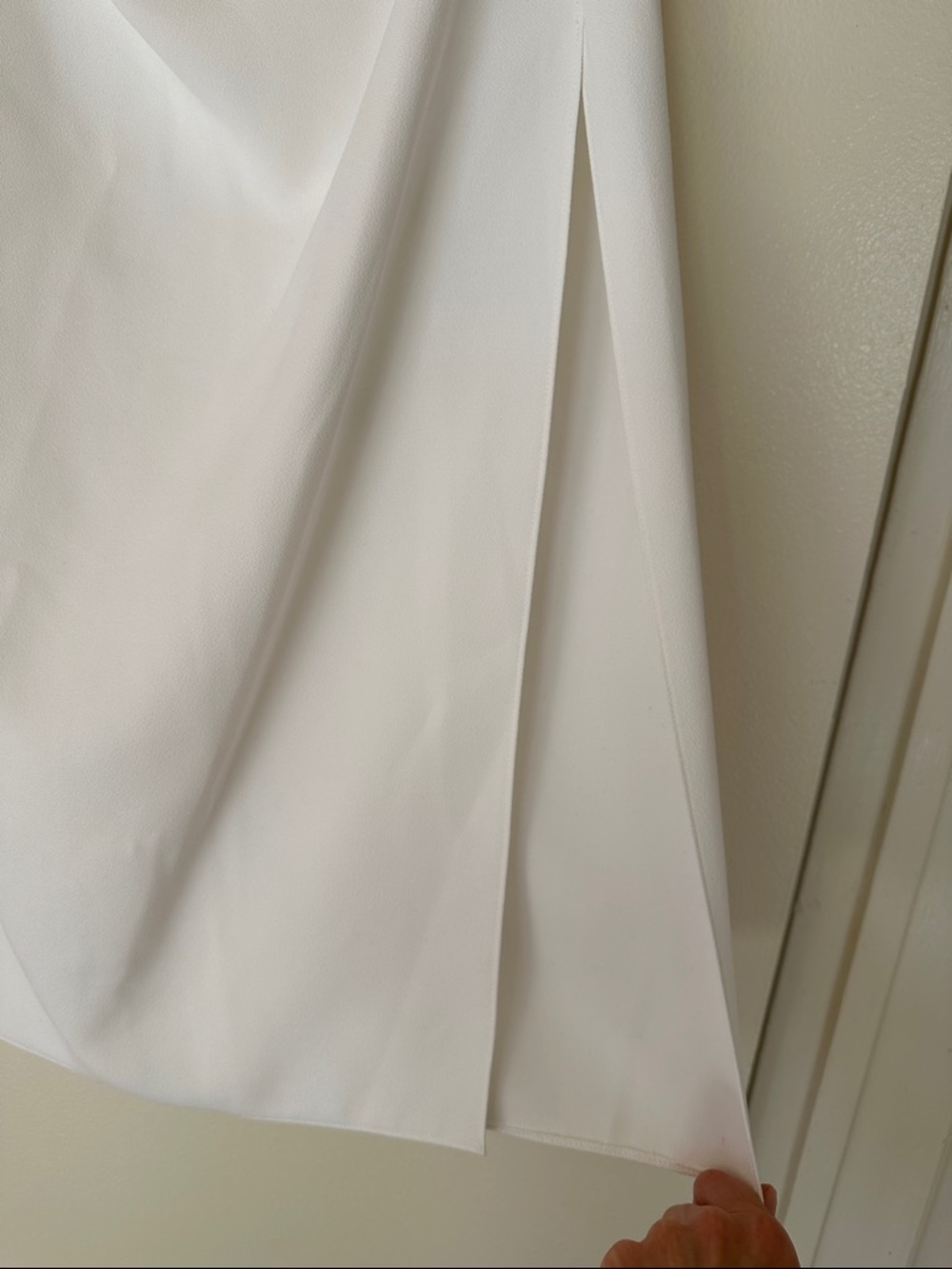 Zara White Maxi Skirt with Side Drape - Picture 2 of 5